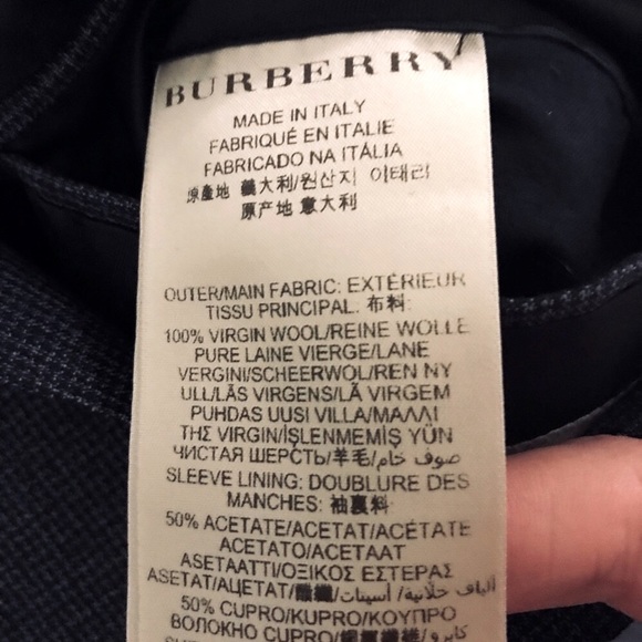 BURBERRY Retro Men’s Slim Skinny Suit Jacket Blazer Size 48R - Picture 8 of 11